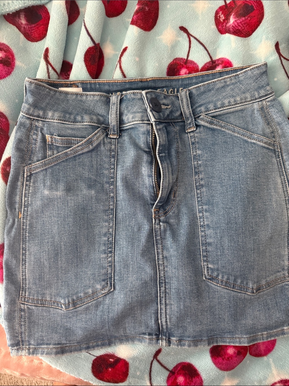 American Eagle Outfitters Light Blue Denim Mini Skirt